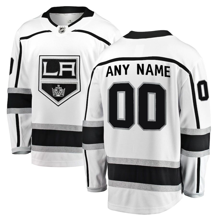 Men Los Angeles Kings Fanatics Branded White Away Breakaway Custom NHL Jersey->los angeles kings->NHL Jersey
